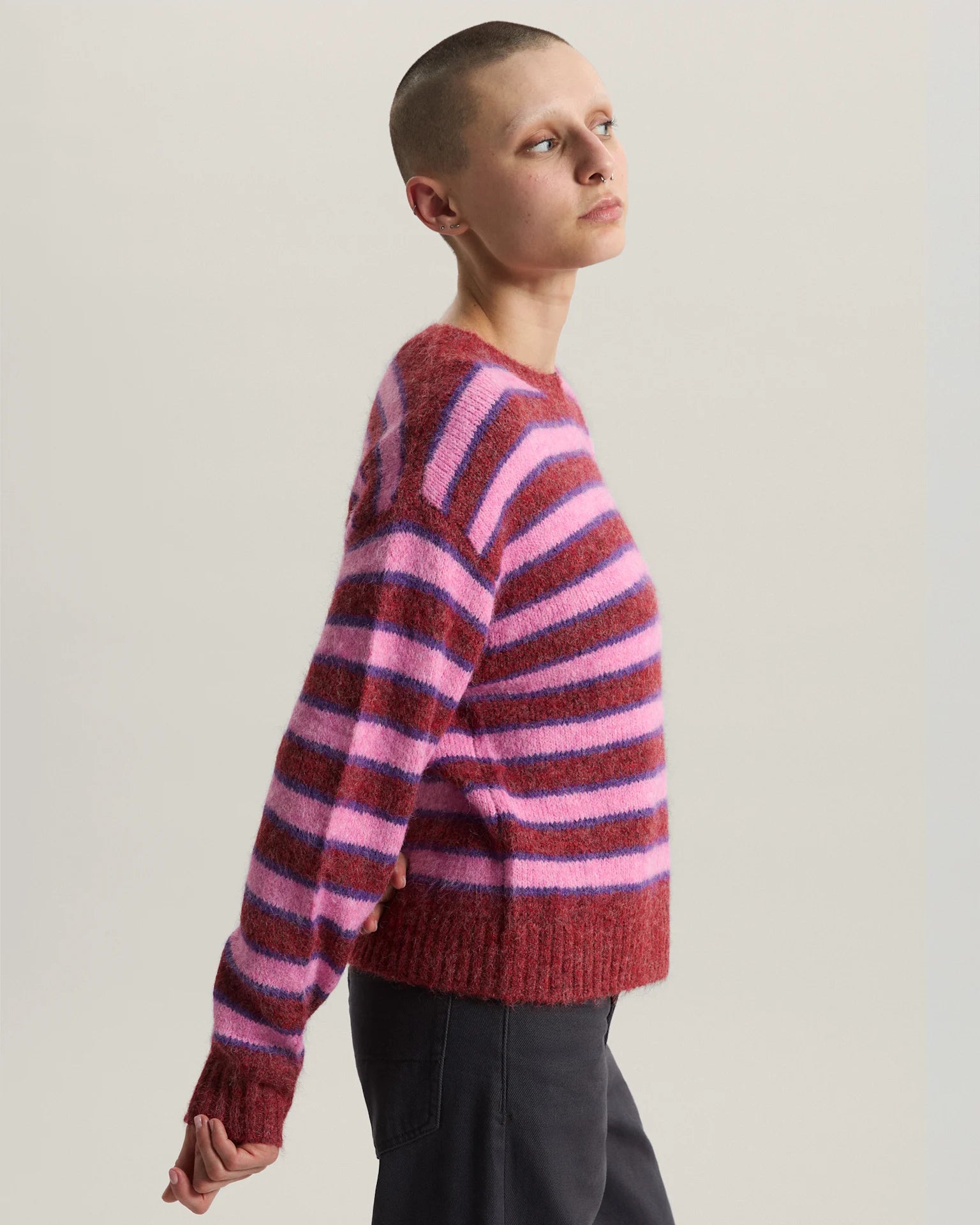 Vans Rollins Stripe Sweater Poppy Ember/Pur Textil VN000U4AHCT1 - 5