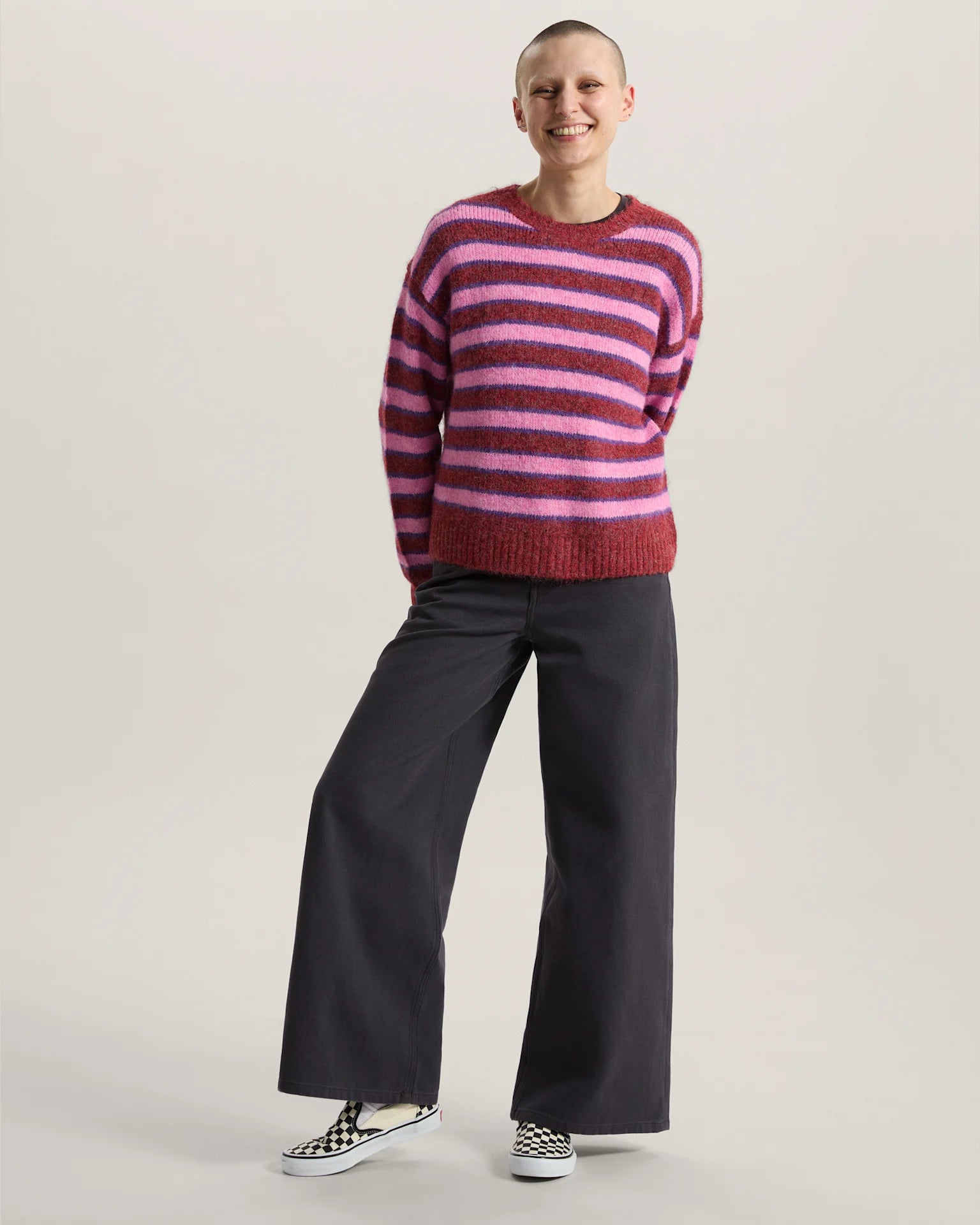 Vans Rollins Stripe Sweater Poppy Ember/Pur Textil VN000U4AHCT1 - 6