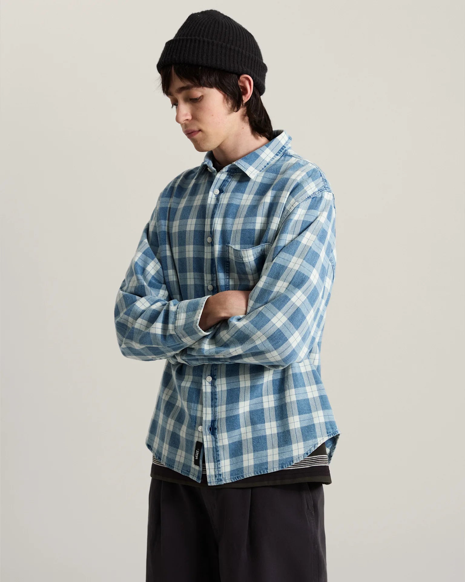 Vans Lawson Vintage Indigo LS Shirt Bleach Indigo Textil VN000U56HEC1 - 3