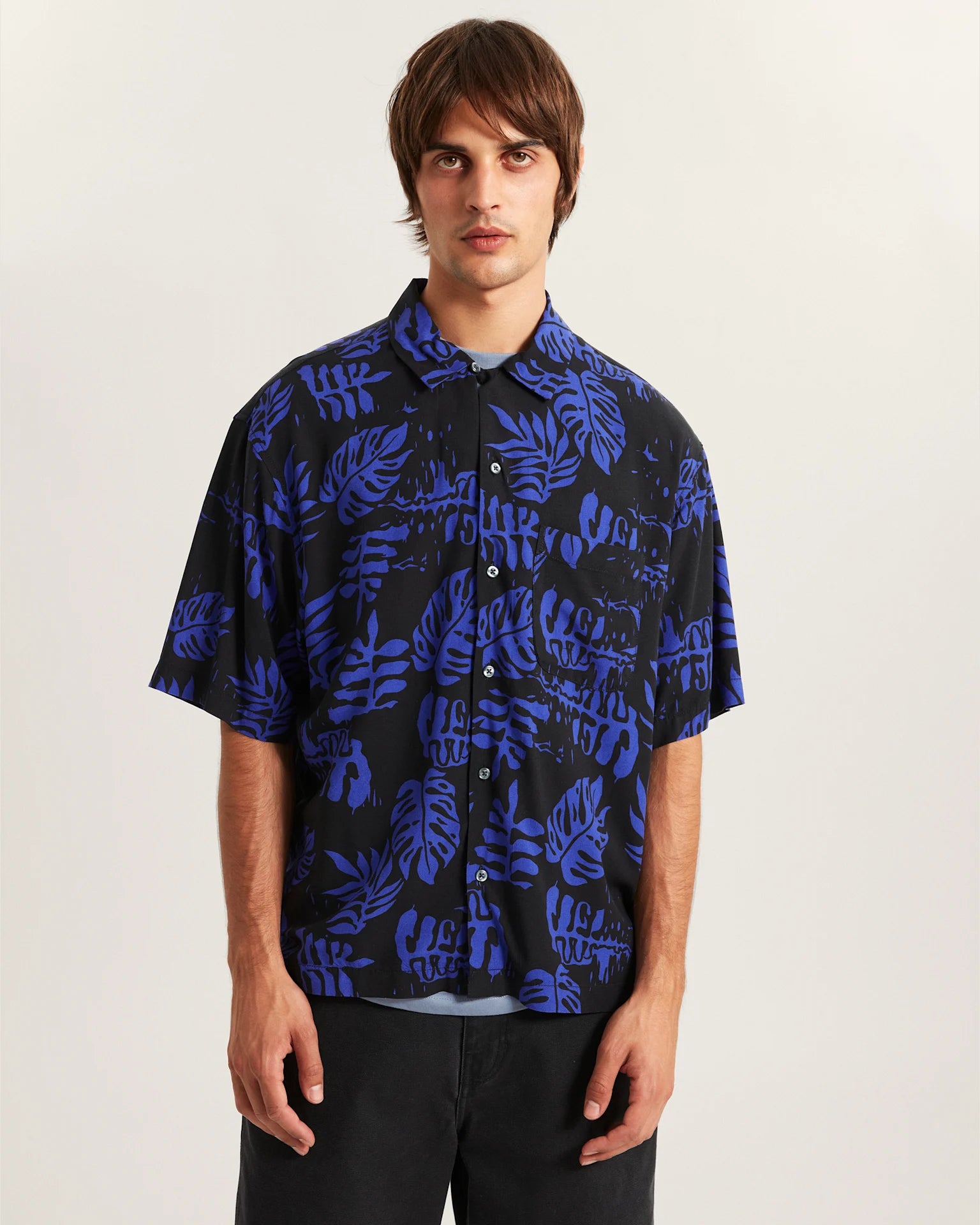 VANS Van Doren Printed Camp SS Shirt 3 Royal Cobalt Ing VN000VTPFRX1 - 3