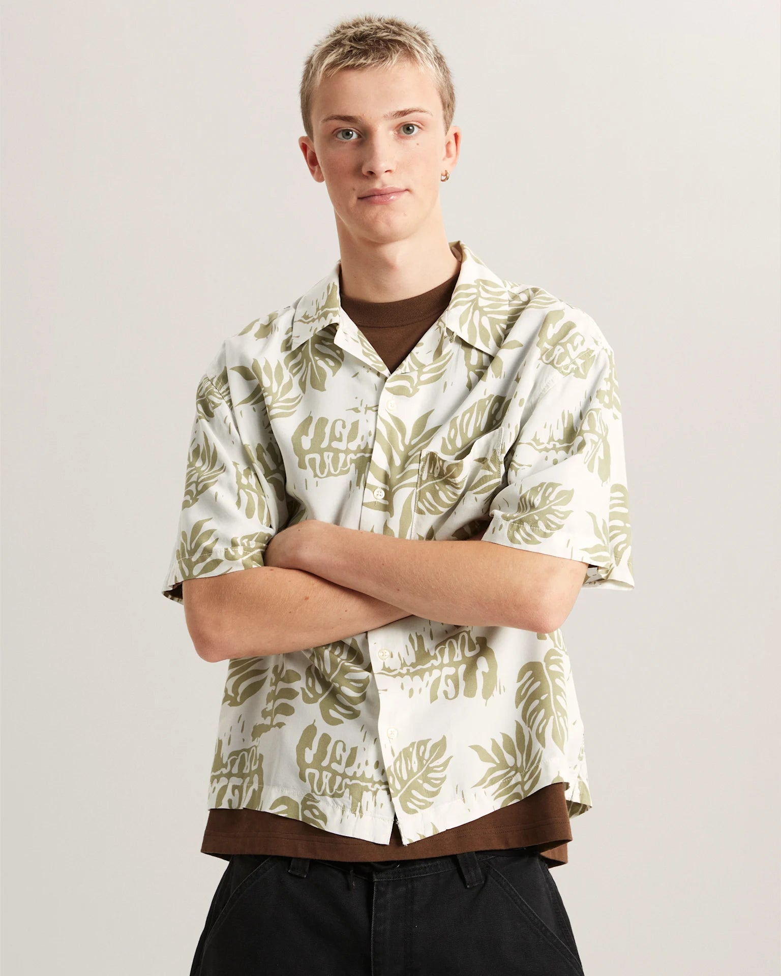 VANS Van Doren Printed Camp SS Shirt 3 Soft Sage Ing VN000VTPFSG1 - 3