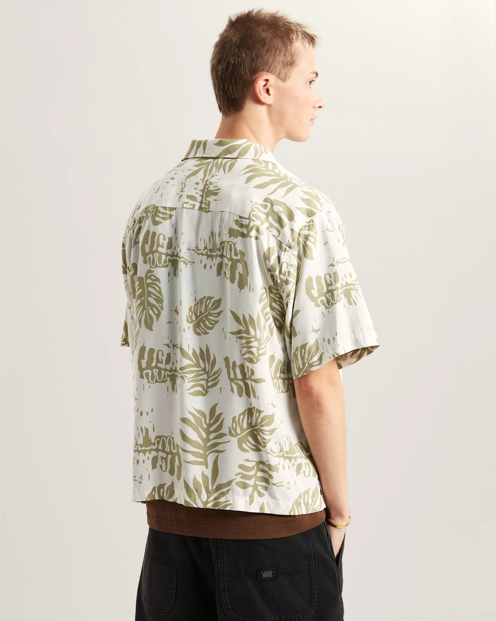 VANS Van Doren Printed Camp SS Shirt 3 Soft Sage Ing VN000VTPFSG1 - 4