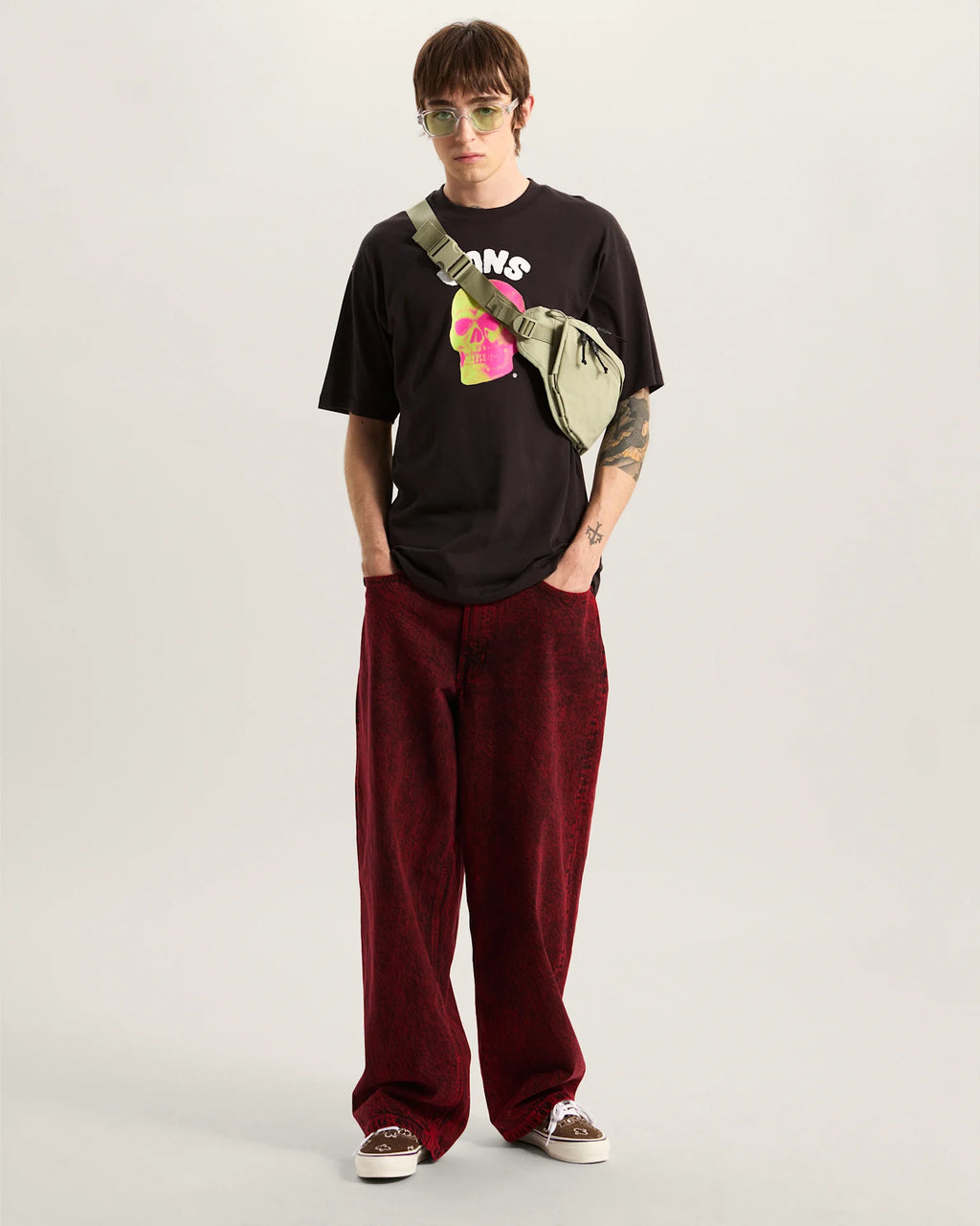 VANS BONE HEAD LOOSE SS TEE Black Póló VN000VYWBLK1 - 5