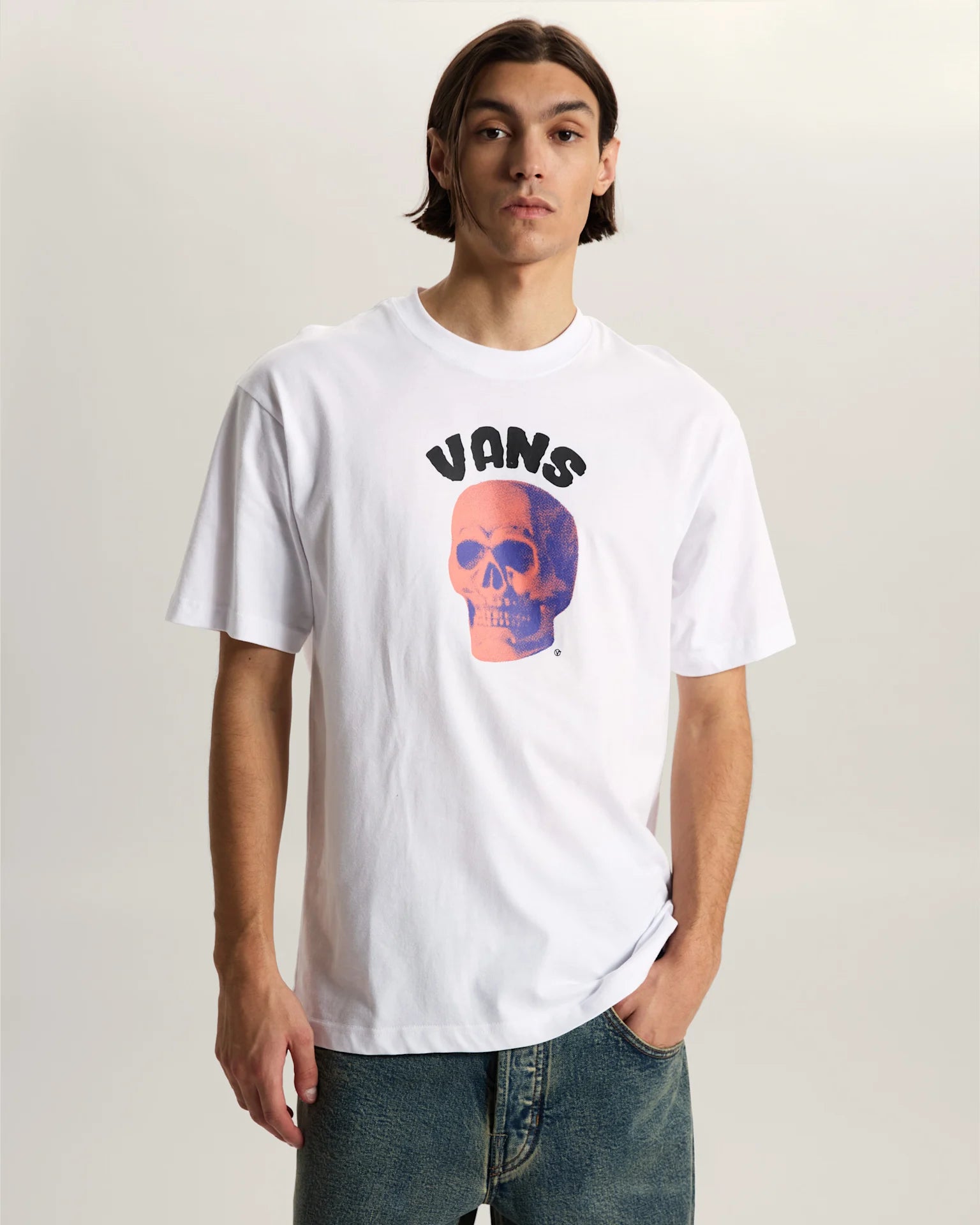 VANS BONE HEAD LOOSE SS TEE White Póló VN000VYWWHT1 - 3