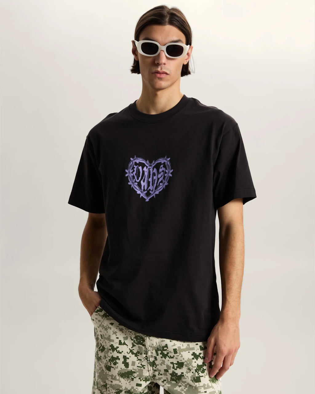 VANS BARBED HEART LOOSE SS TEE Black Póló VN000W02BLK1 - 3
