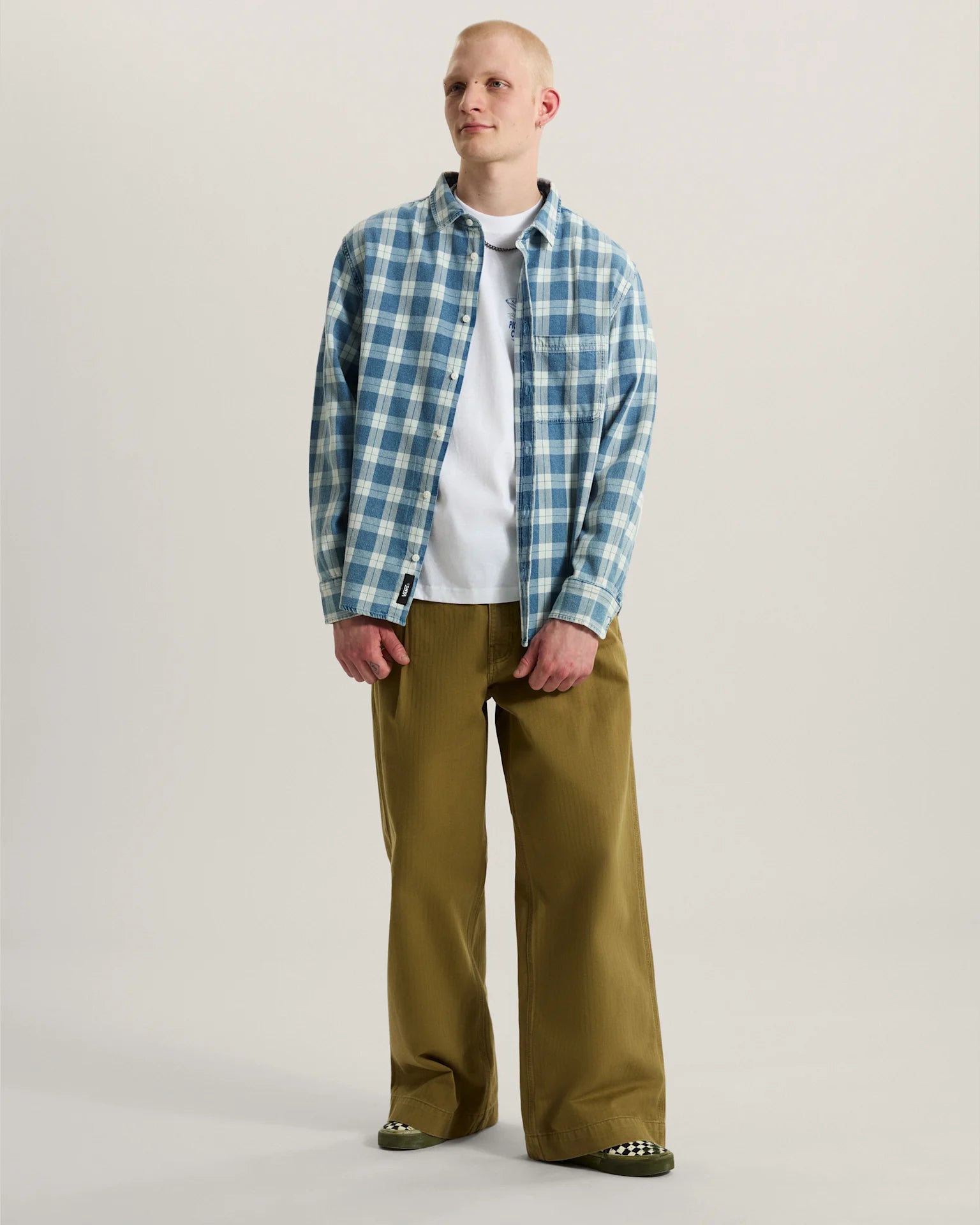 Vans Authentic Chino Loose Wide Leg Pant Olive Brown Textil VN000W1ROVB1 - 6