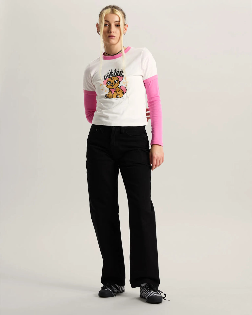VANS PUPPY W RINGER TEE EGRET Póló VN000W24C9F1 - 5
