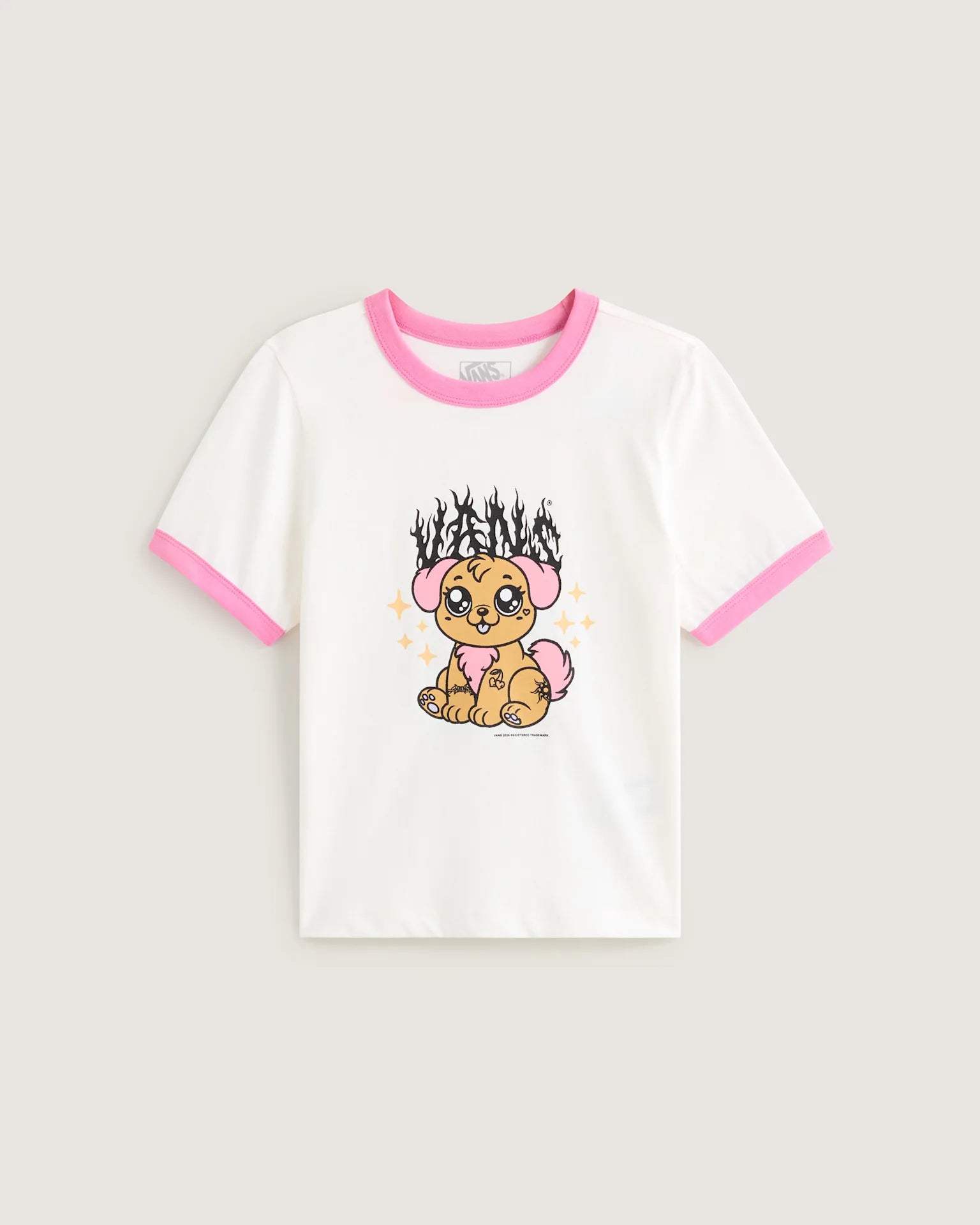 VANS PUPPY W RINGER TEE EGRET Póló VN000W24C9F1 - 1