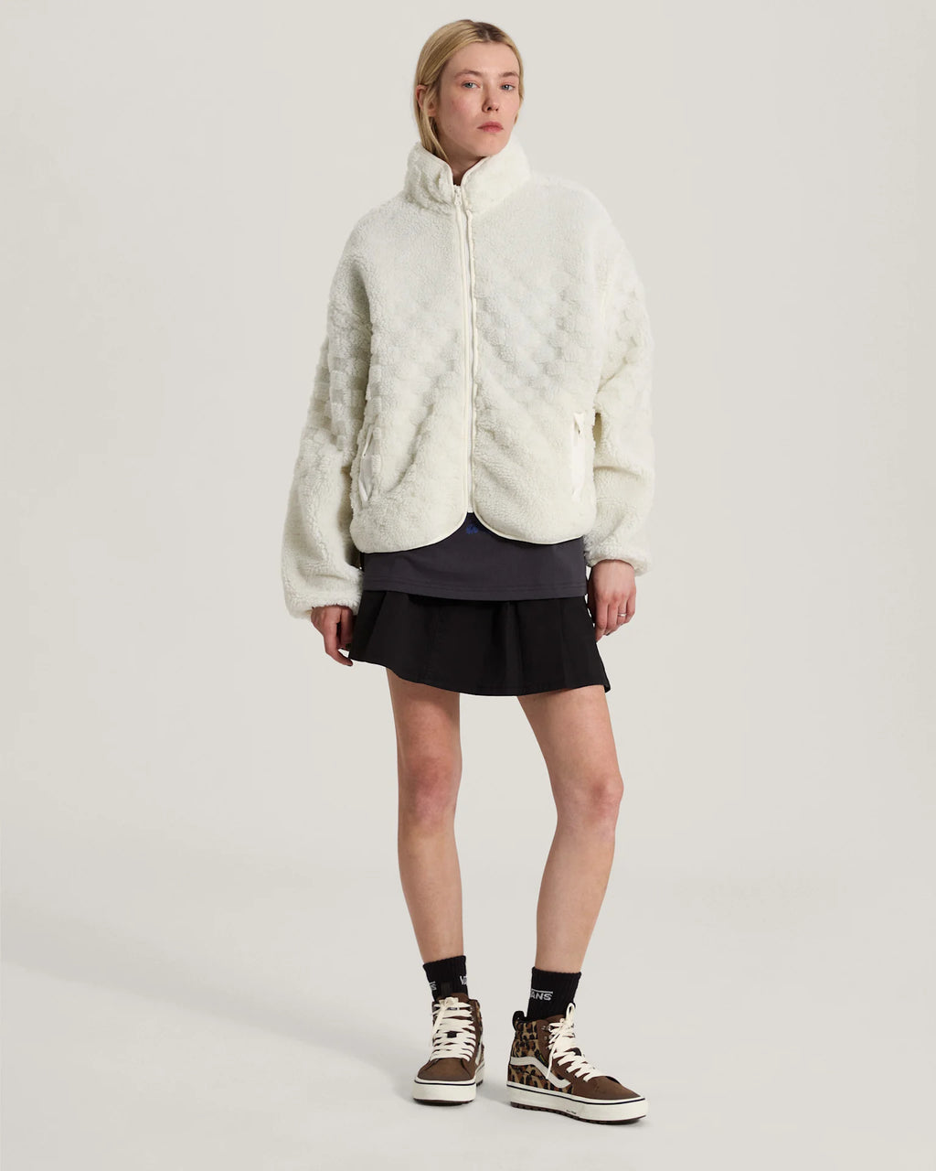 Vans Queens High Pile Jacket MARSHMALLOW Textil VN0010CXFS81 - 6