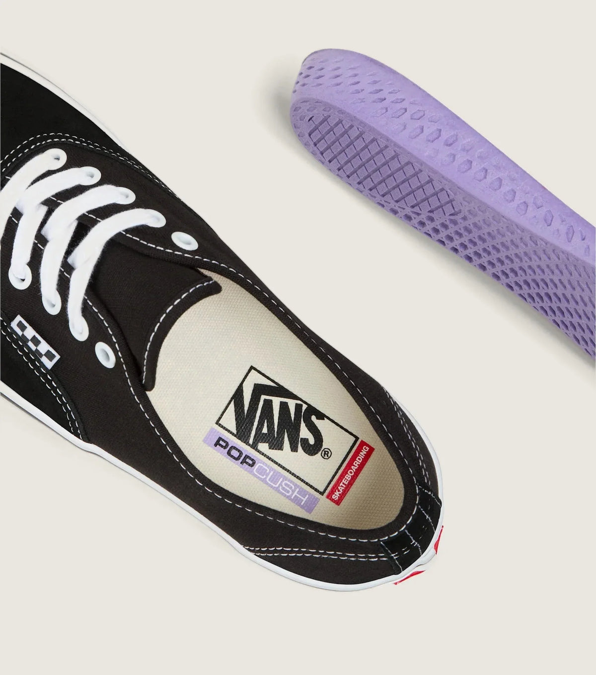 VANS Skate Authentic Black/White Cipő - 8
