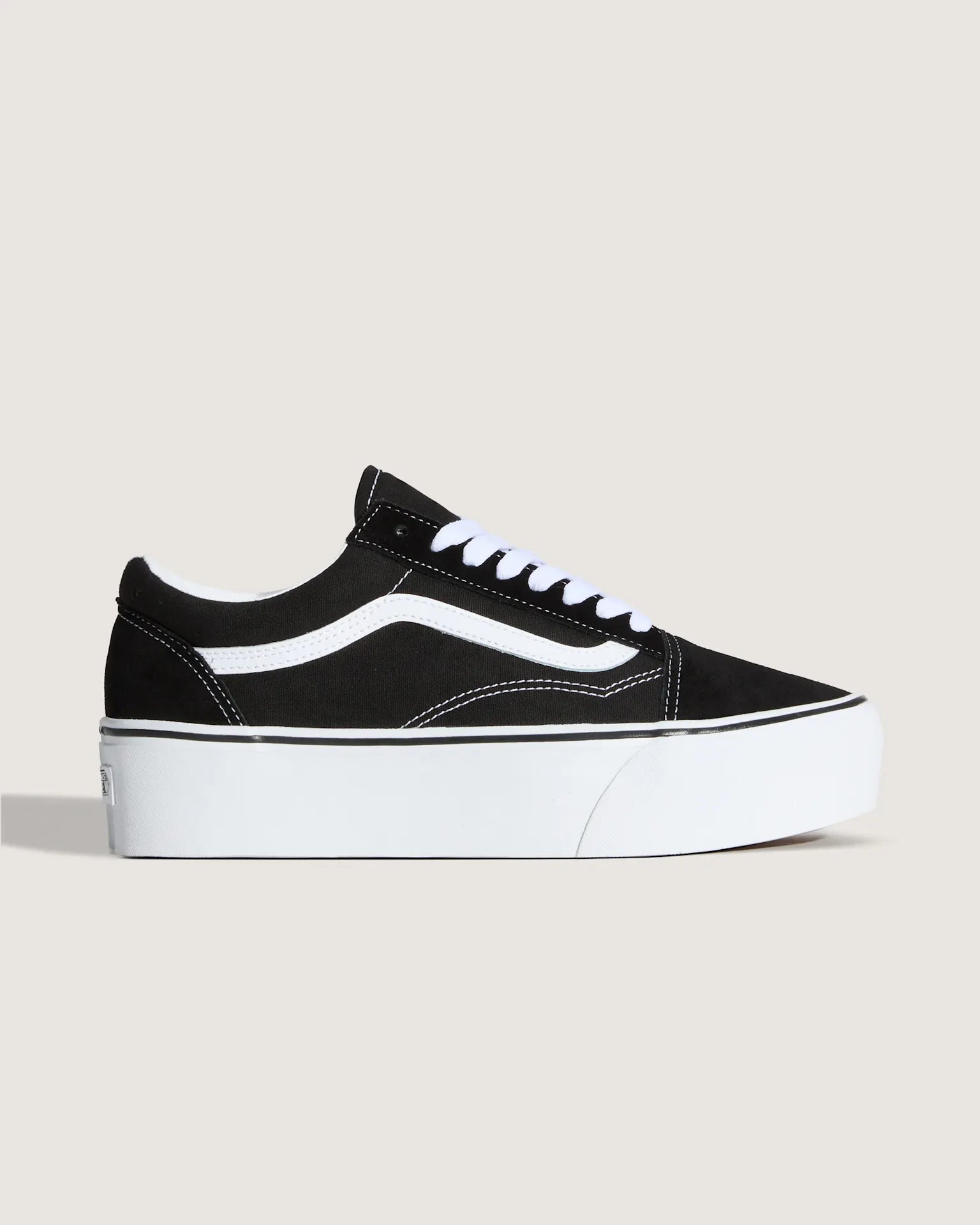 VANS Old Skool Stackform SUEDE/CANVAS BLACK/TRUE WHITE Cipő VN0A7Q5M6BT1 - 6
